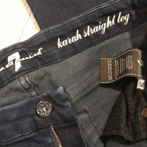 7 for All Mankind Fray Hem Kara Straight Leg Jeans - Picture 8 of 9